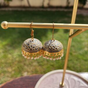 Medium Jhumka (Grey)