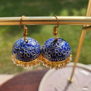Medium Jhumka (Blue)