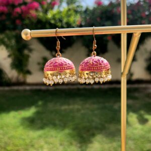 Medium Jhumka (bubble gum Pink)