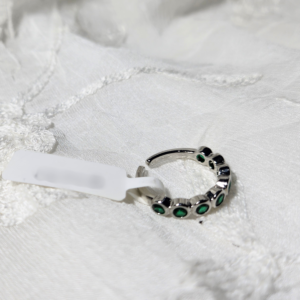The Emerald Halo | Green Pavé Statement Ring