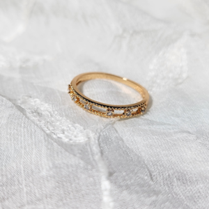 The Lattice | Dainty Beaded Gold Band