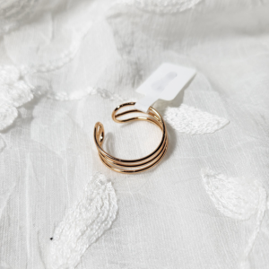 The Parallel | Minimalist Gold Ribbed Ring