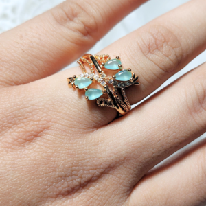 The Quad Diamond Ring - Mint Green