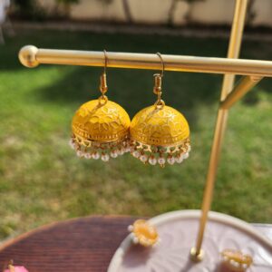 Medium Jhumka (Yellow)