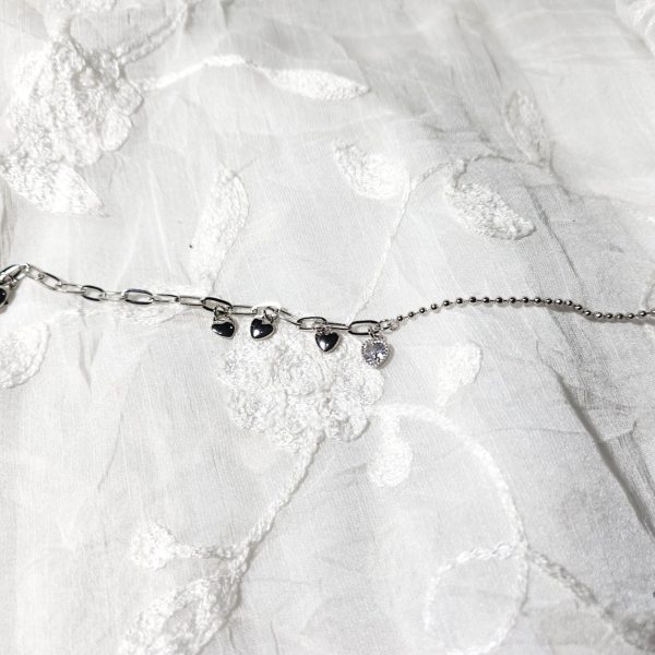 Silver heart anklet