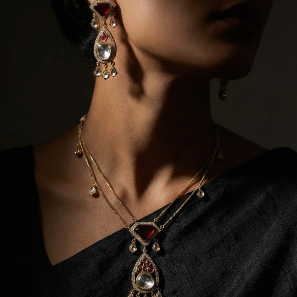 necklace Vintage Galore set Red 1